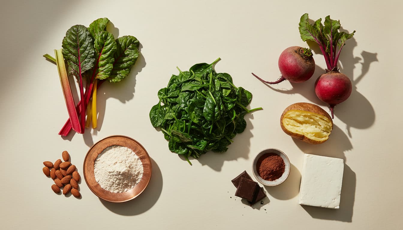Foods high in oxalates, ranked by milligrams