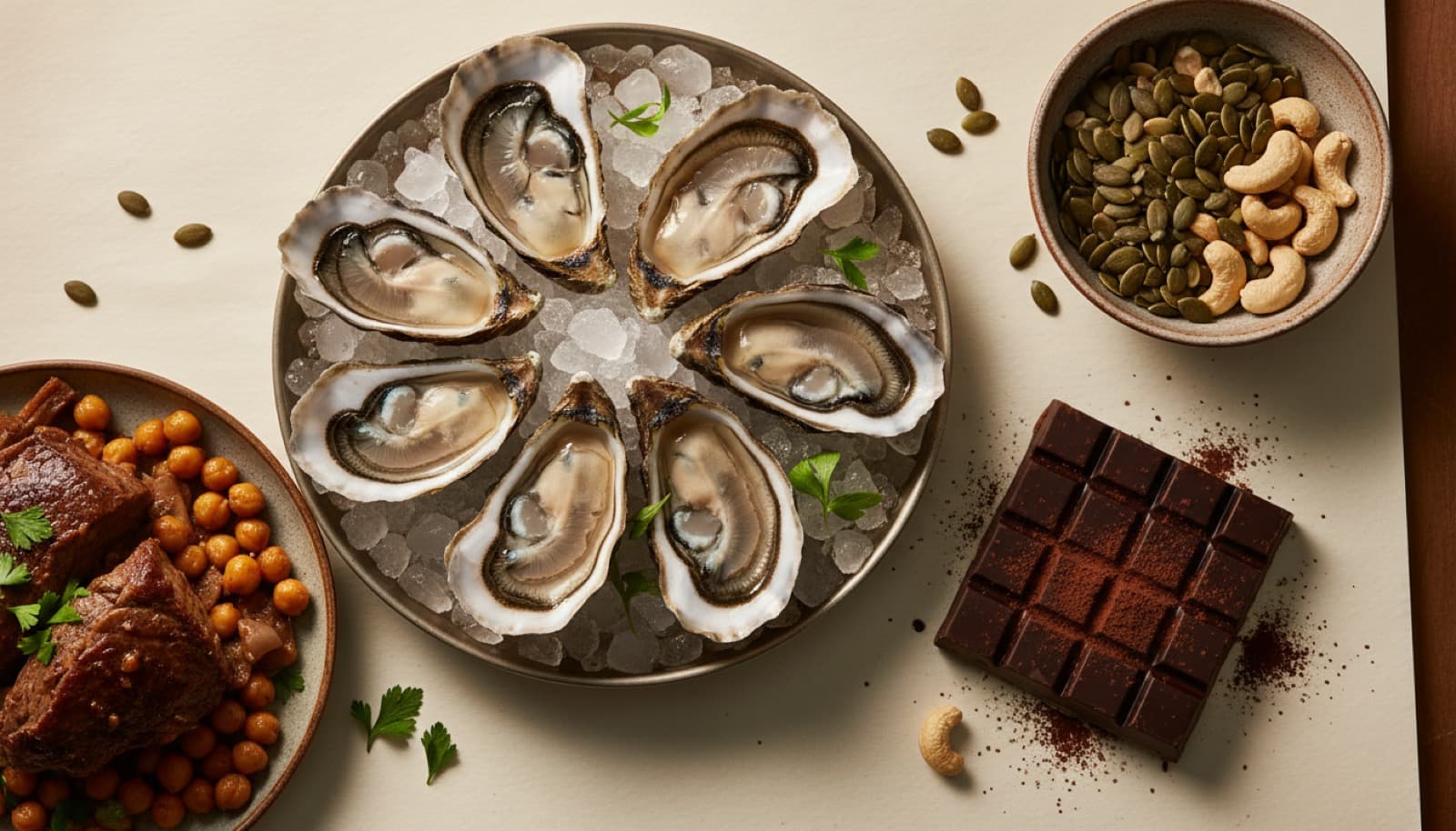 Foods high in zinc, ranked by milligrams