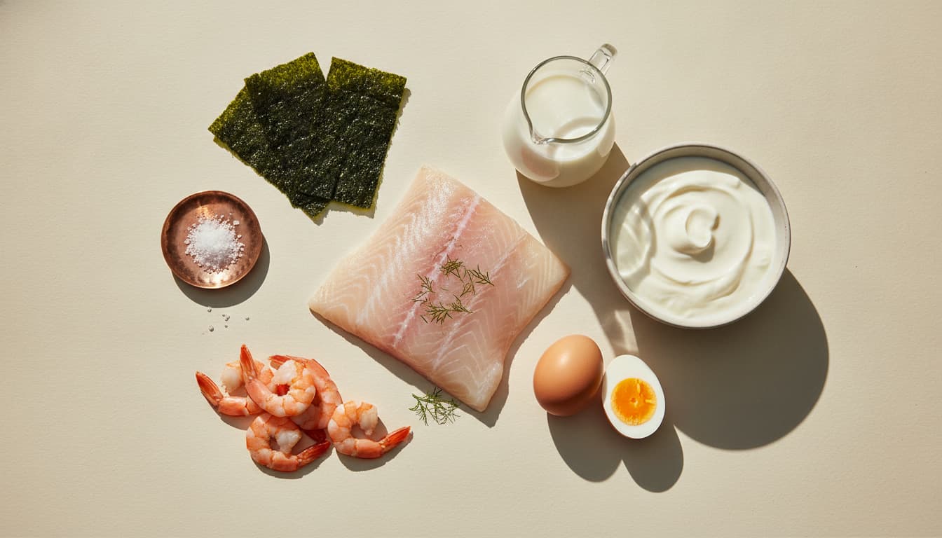 Foods high in iodine, ranked by micrograms